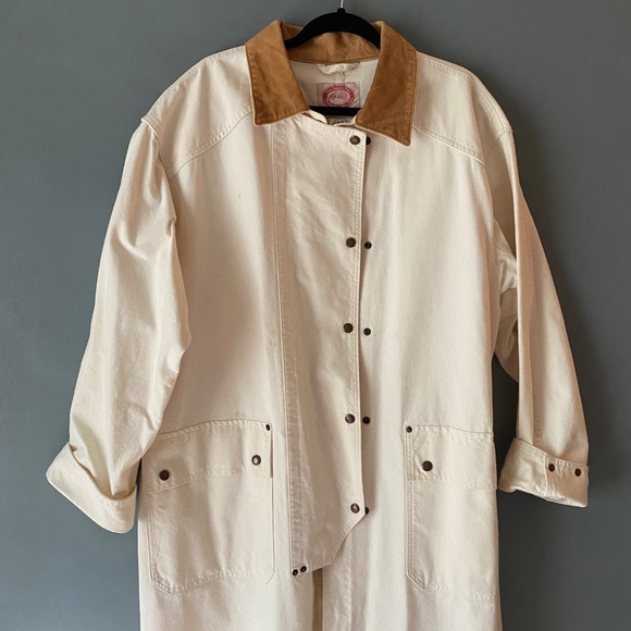 AUSTRALIAN OUTBACK COLLECTION vtg white womens M duster western cowboy 90s coat - Picture 4 of 15